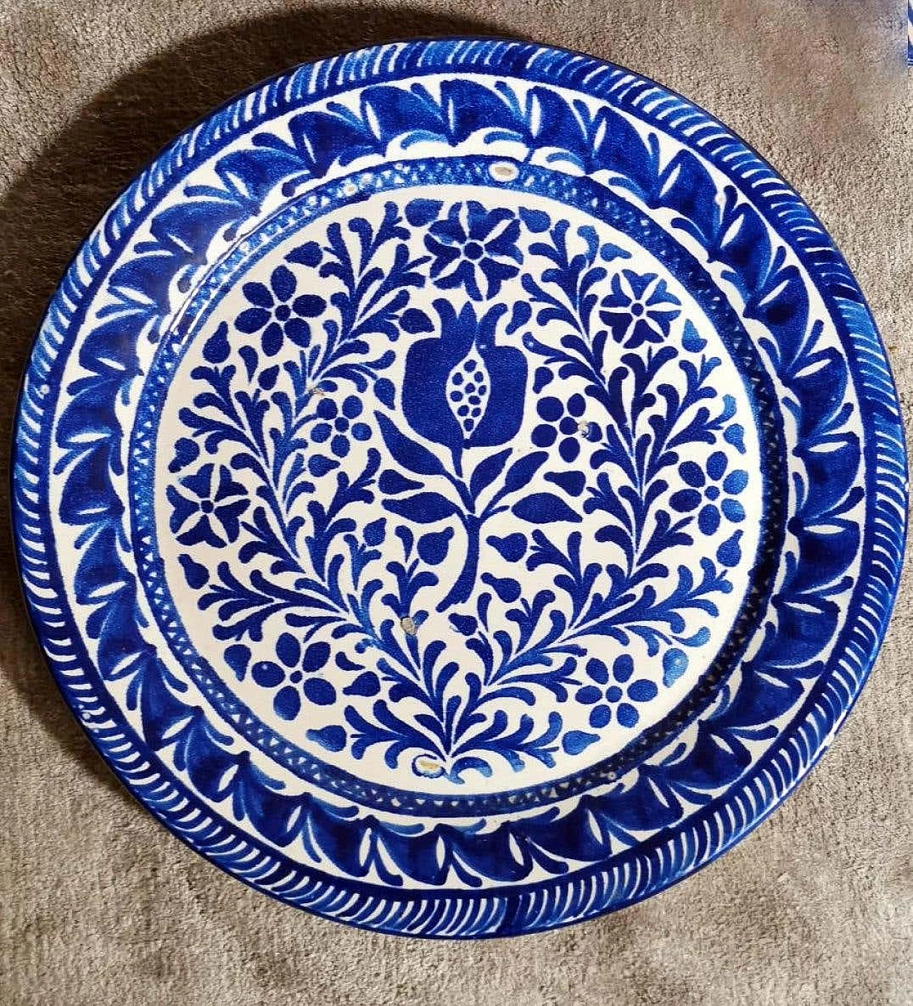 5 Piatti in ceramica di Deruta con decorazioni blu cobalto, anni '50 6