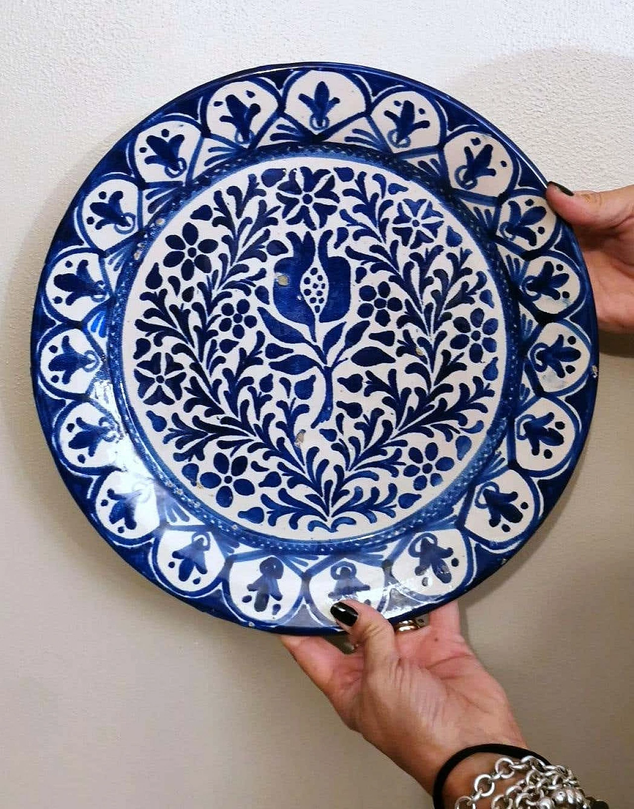 5 Piatti in ceramica di Deruta con decorazioni blu cobalto, anni '50 10