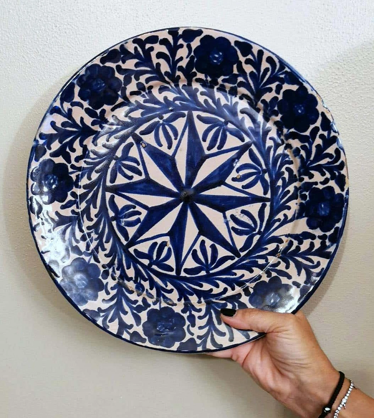 5 Piatti in ceramica di Deruta con decorazioni blu cobalto, anni '50 12