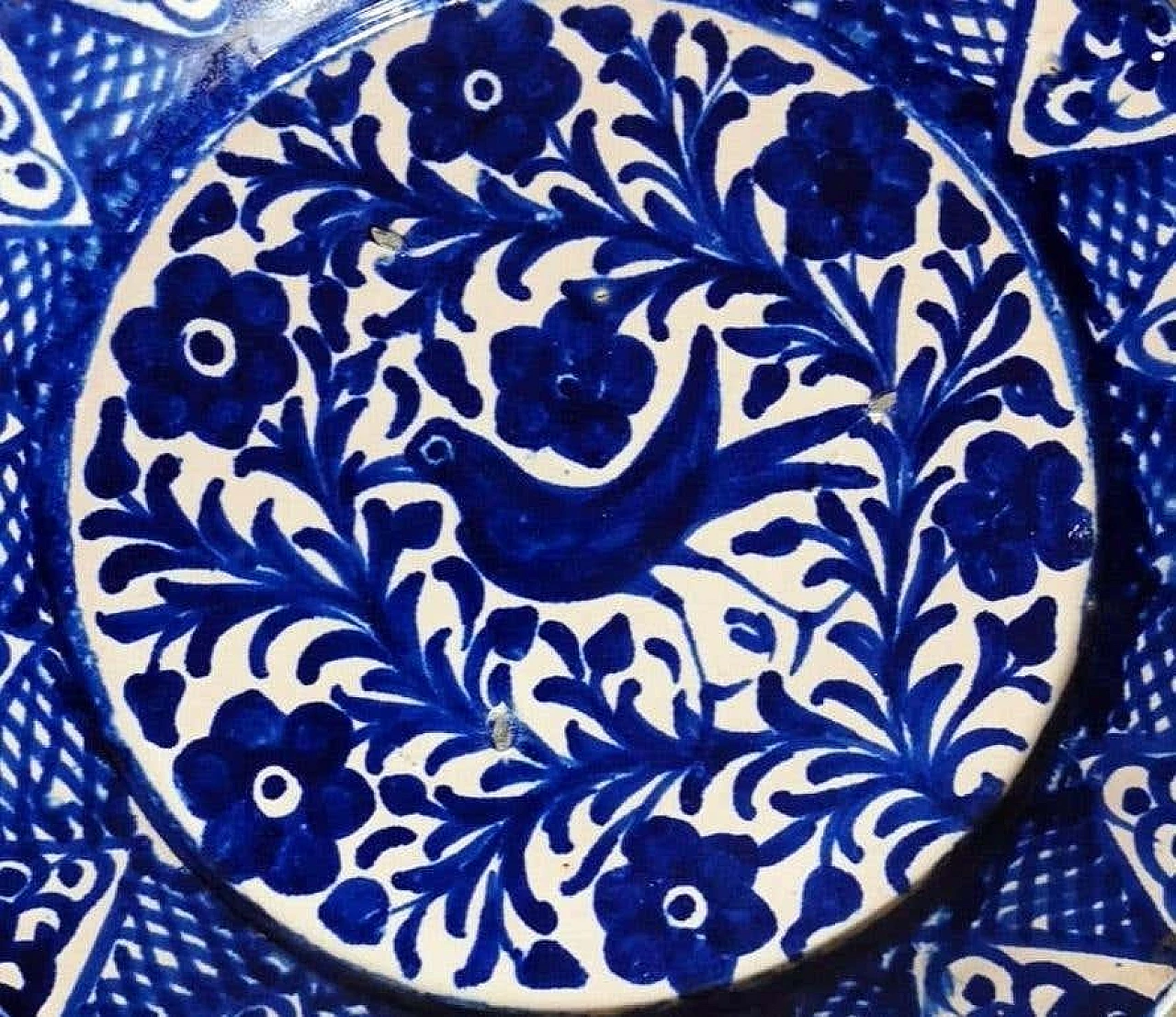 5 Piatti in ceramica di Deruta con decorazioni blu cobalto, anni '50 13