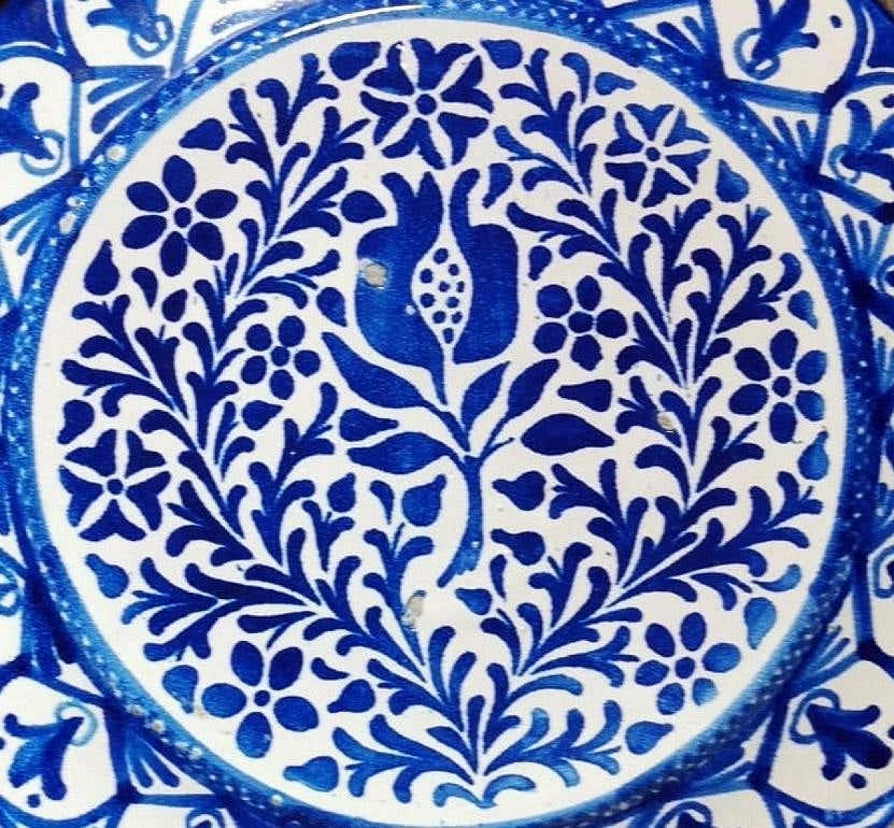 5 Piatti in ceramica di Deruta con decorazioni blu cobalto, anni '50 15