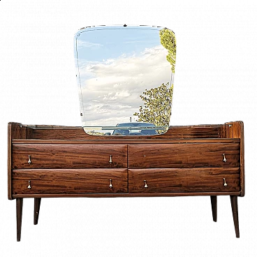 Dressing table with drawers and glass top and shelf, 1960s