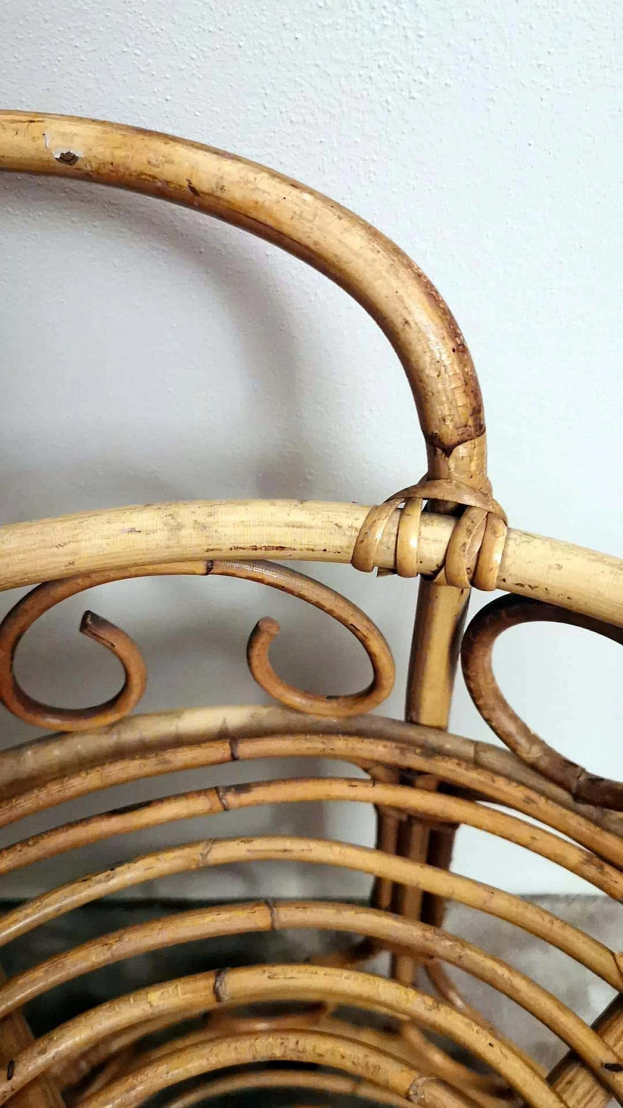 Franco Albini style bamboo and rattan bar cart, 1960s 13