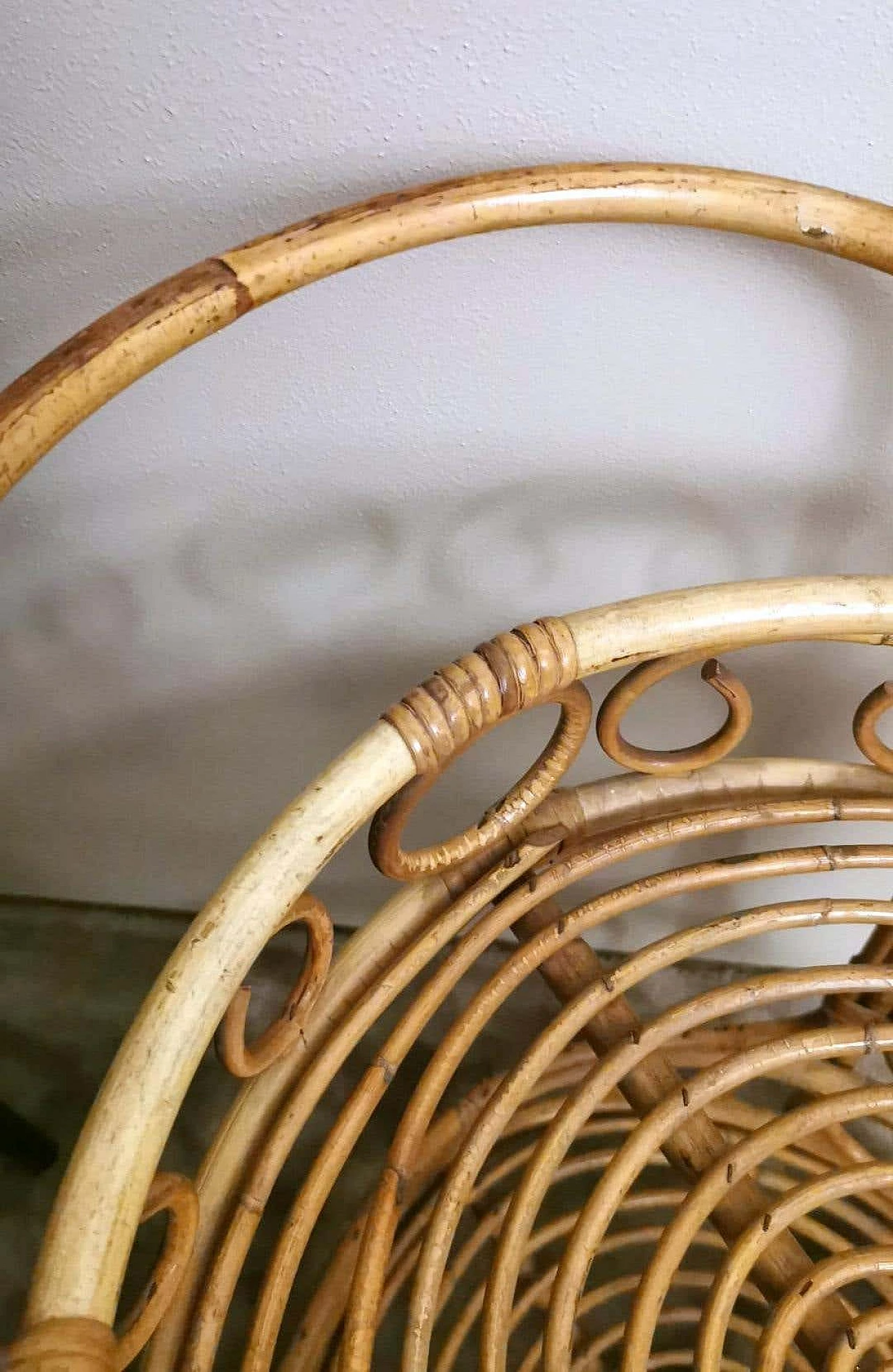 Franco Albini style bamboo and rattan bar cart, 1960s 14