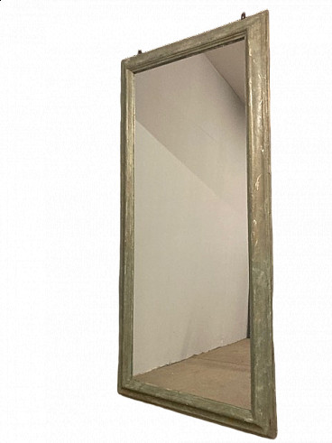 Specchio verticale con cornice in legno marmorizzato verde