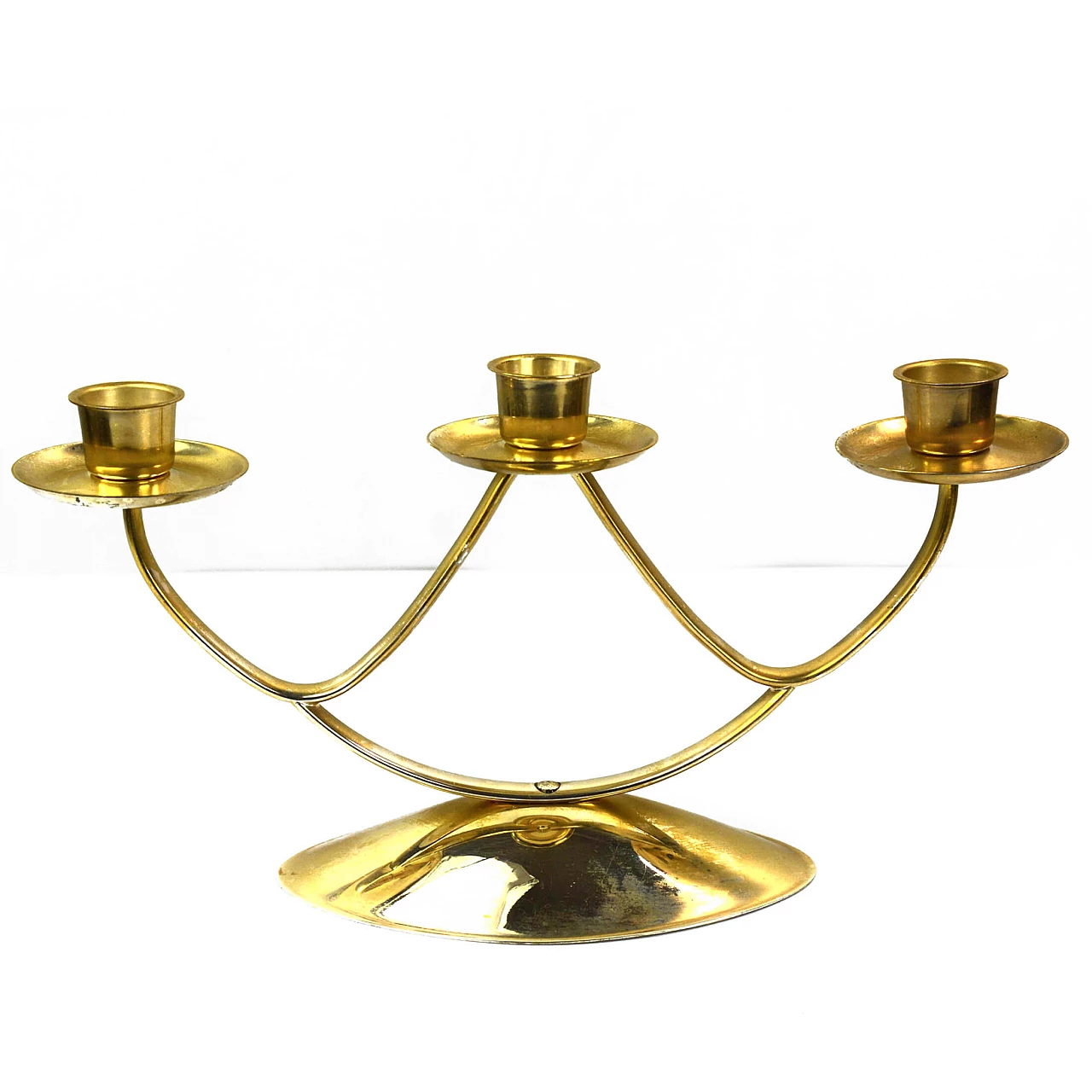 Three-pronged brass candlestick for WMF, 1970s 1