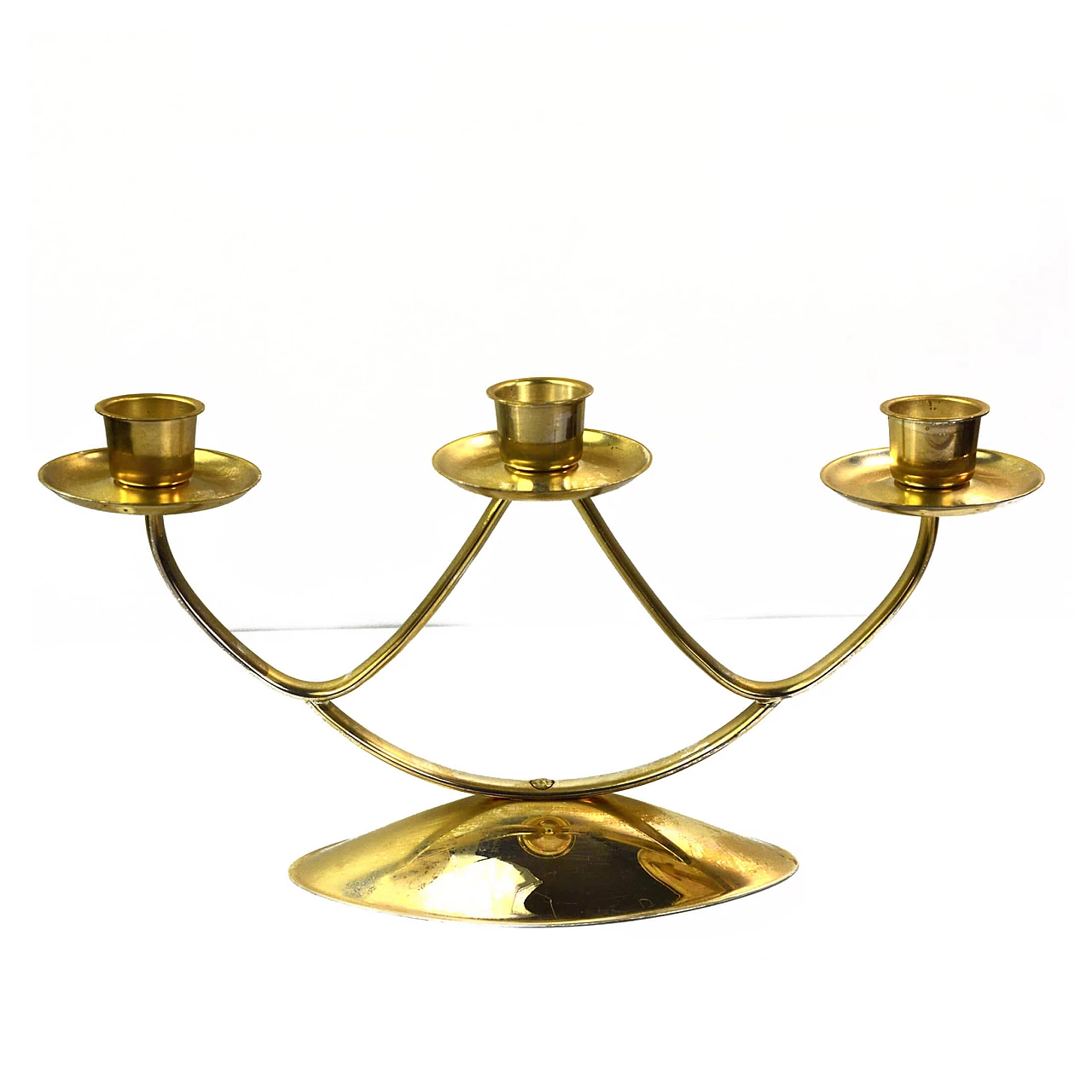 Three-pronged brass candlestick for WMF, 1970s 3