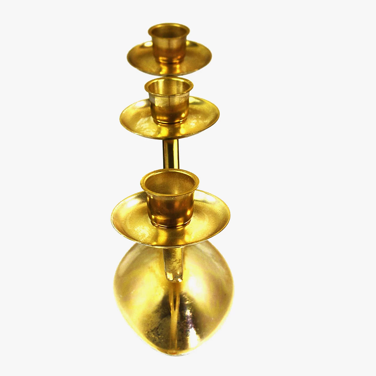 Three-pronged brass candlestick for WMF, 1970s 4