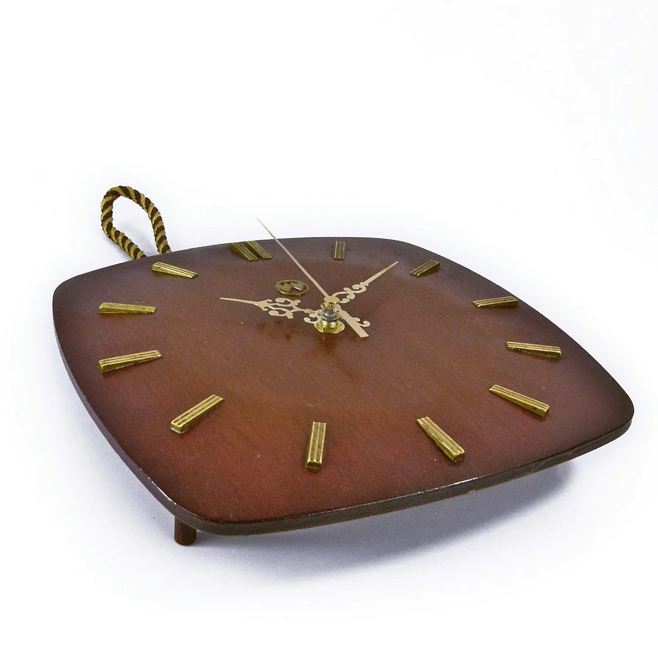 Solid beech wall clock by Ersten Uhren-Produktions, 1960s 3