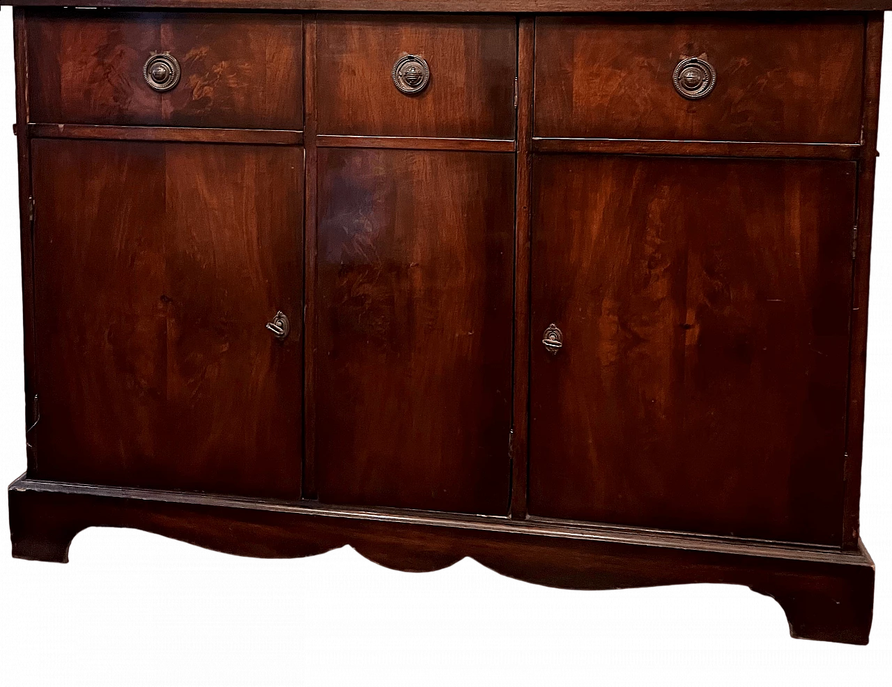 Credenza stile Impero in mogano con maniglie in ottone, inizio '900 7