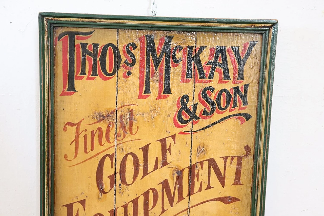 Hand-painted advertising sign on wood with relief decoration, 1920s 2