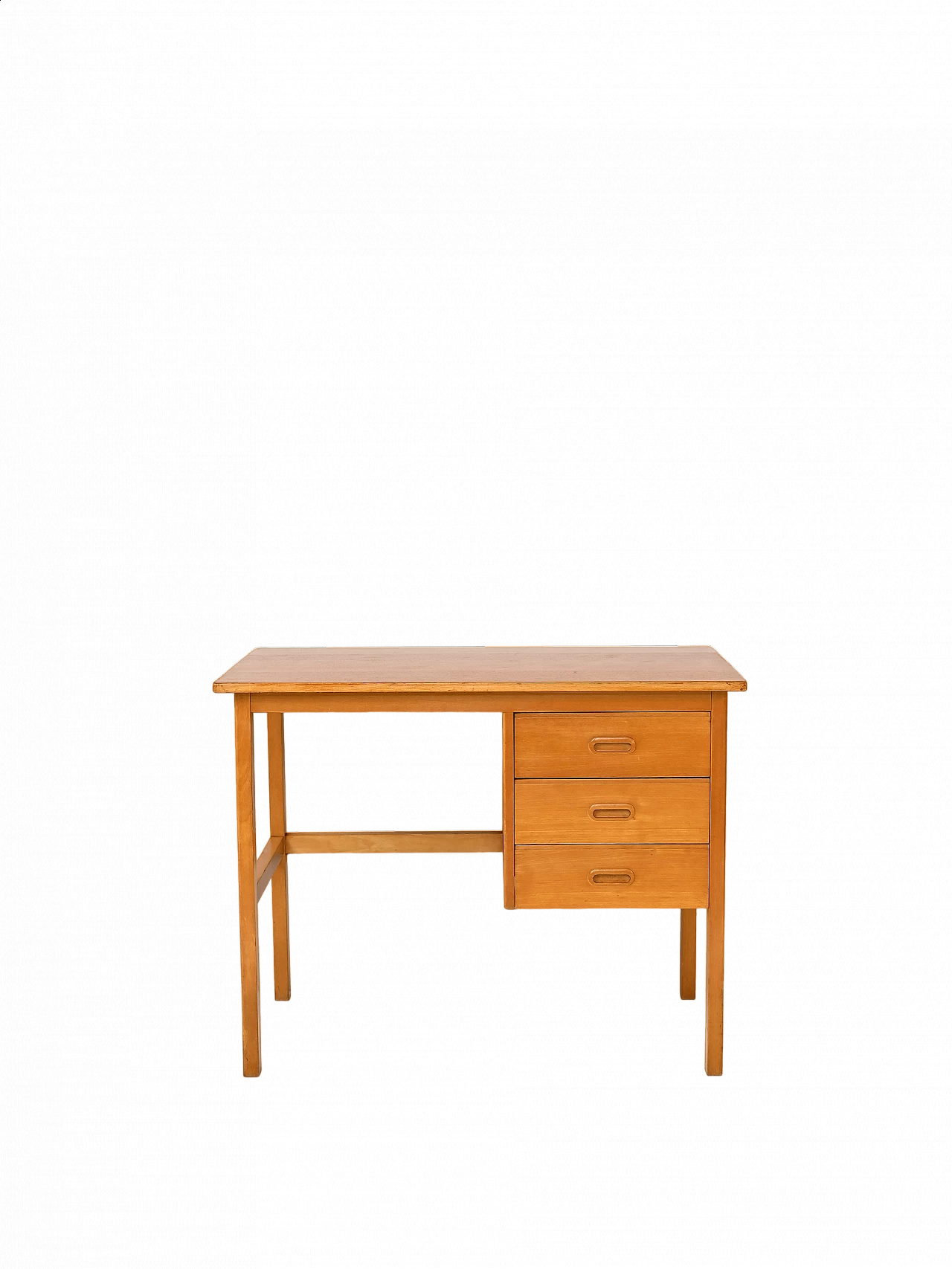 Scandinavian oak desk with side drawers, 1960s 11