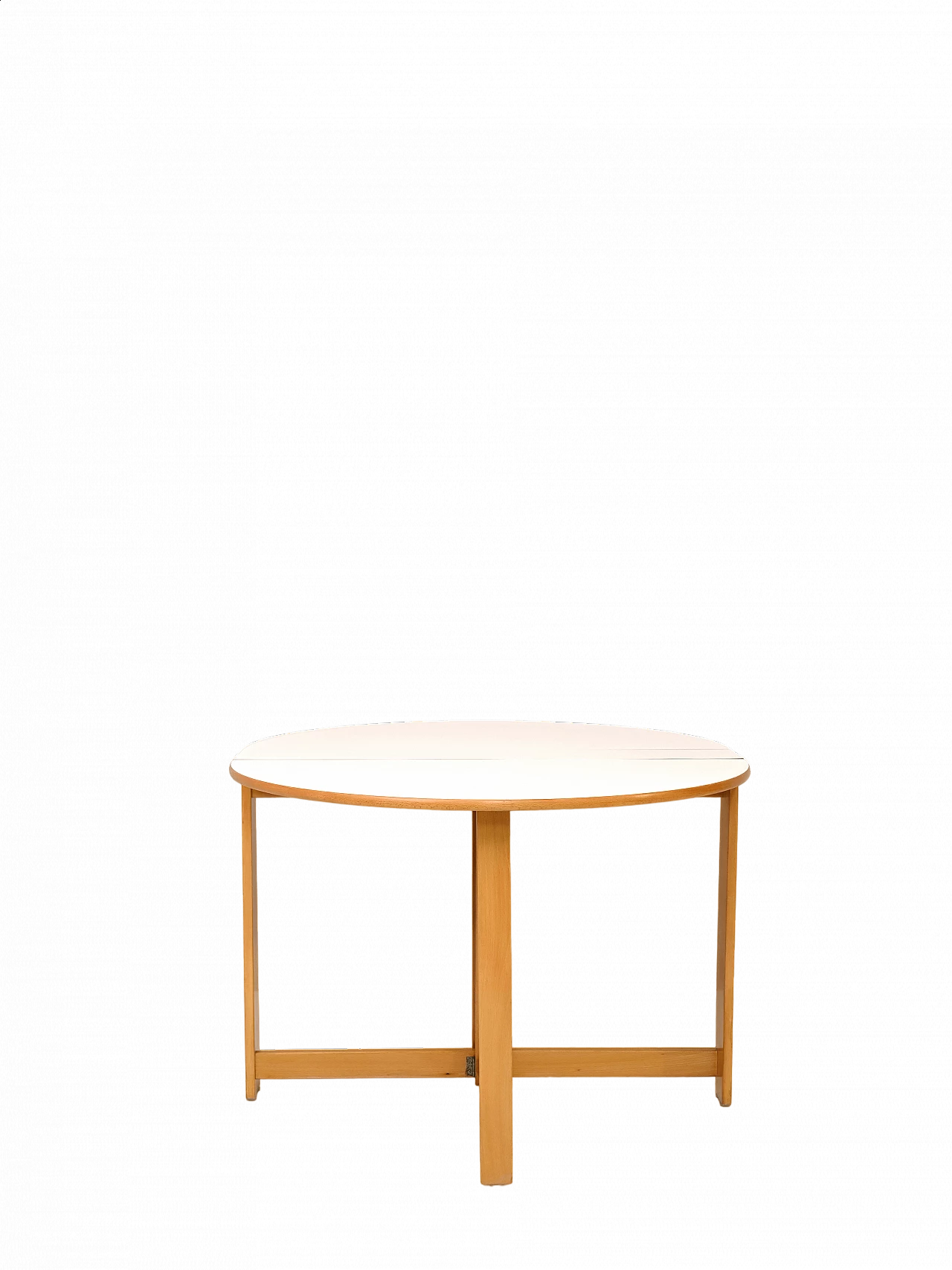 Oval table with side wings and white formica top, 1960s 13