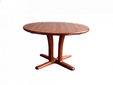 Tavolo rotondo allungabile in teak di Dyrlund, anni '70