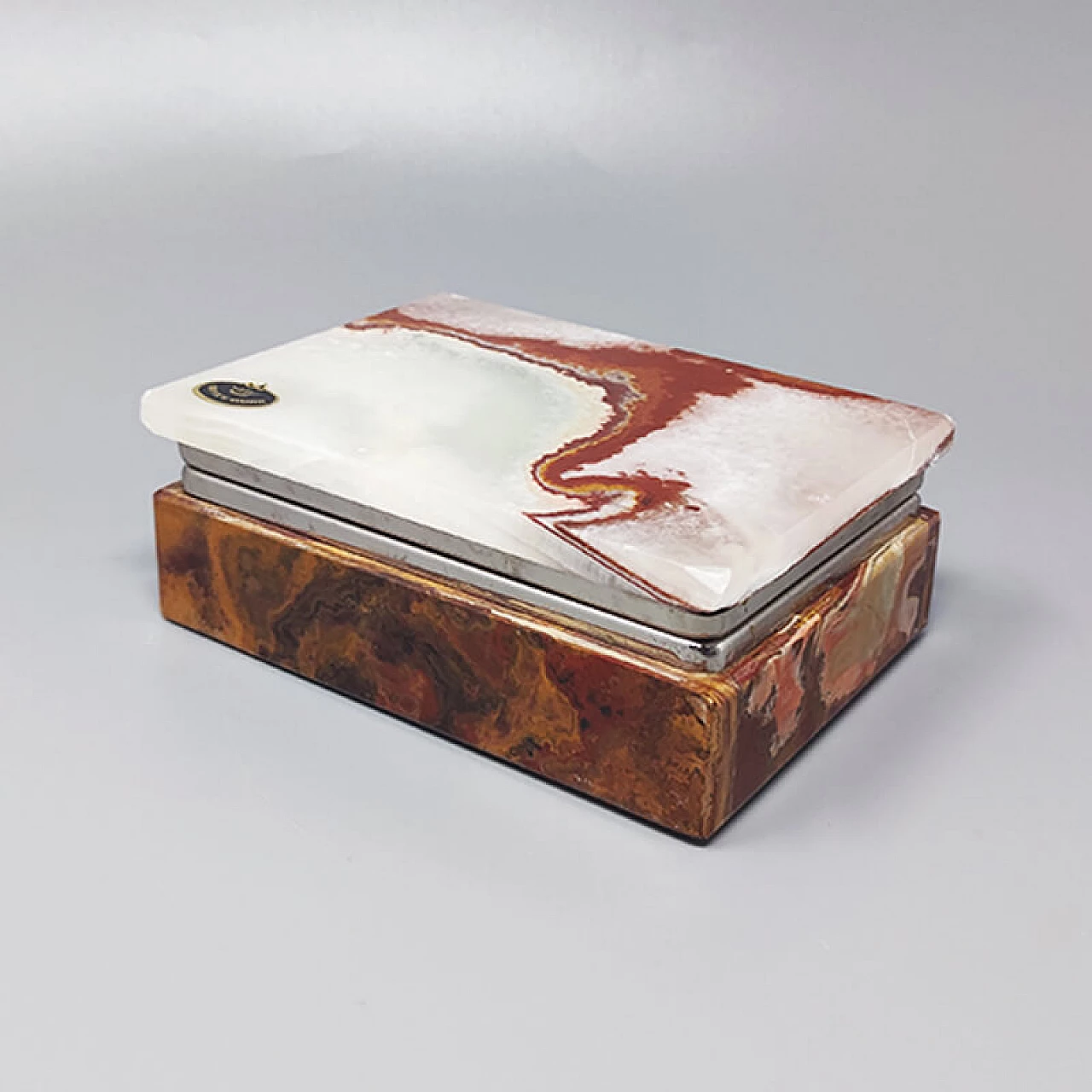 Box in multicolor onyx and metal, 1960s 2