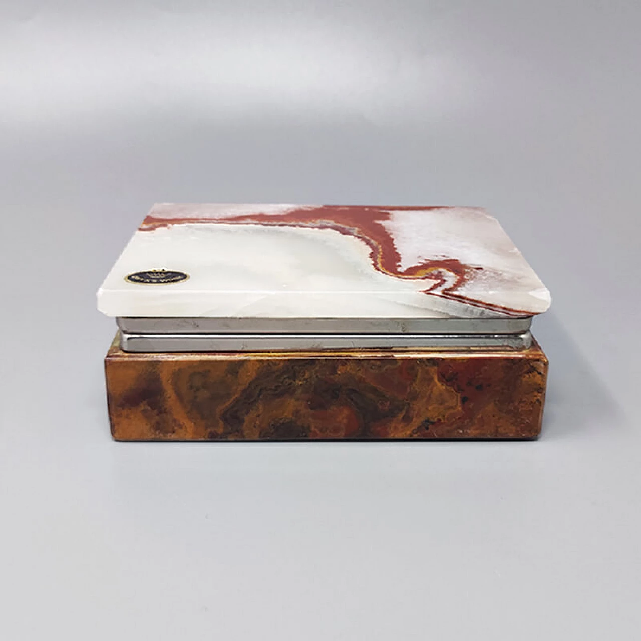 Box in multicolor onyx and metal, 1960s 3