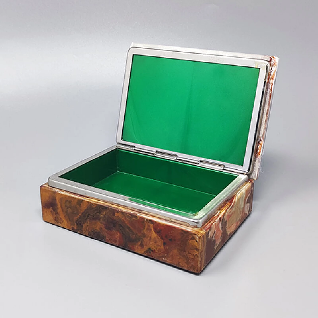 Box in multicolor onyx and metal, 1960s 6