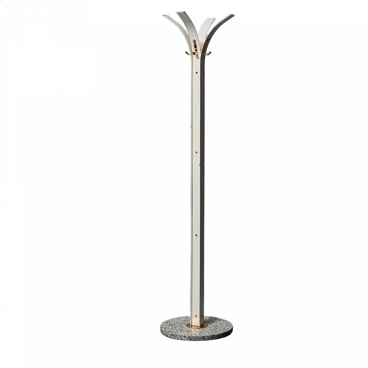 Four-arm metal coat stand with marble base, 1970s 9
