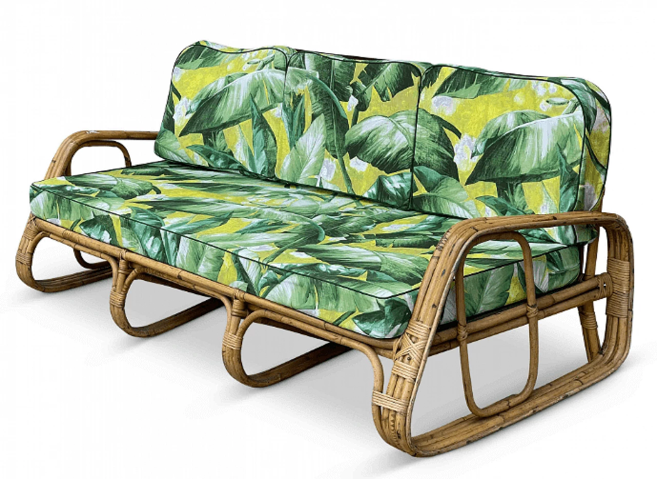 Rattan sofa by Tito Agnoli for Bonacina, 1960s 2