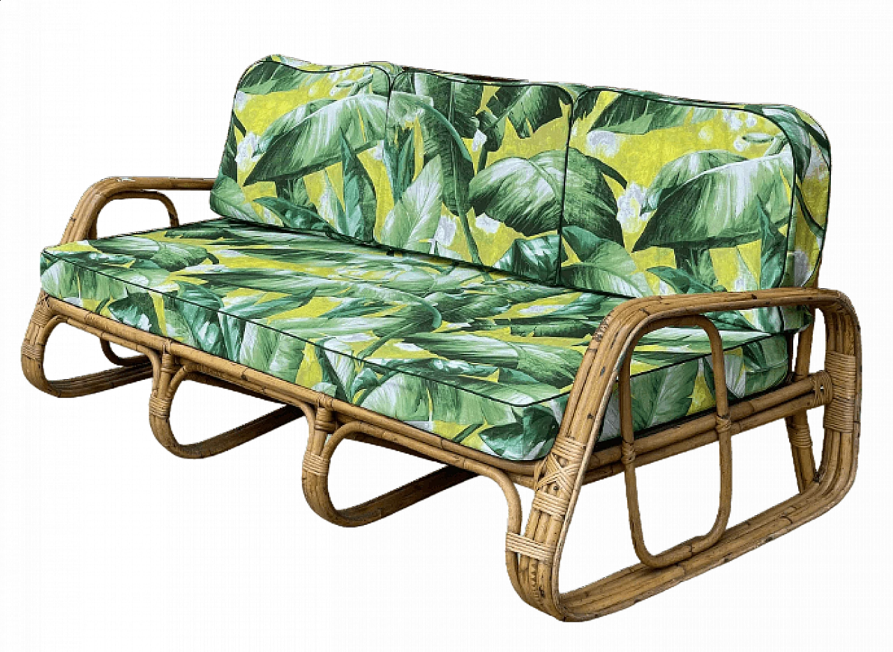 Rattan sofa by Tito Agnoli for Bonacina, 1960s 5