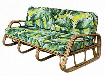 Rattan sofa by Tito Agnoli for Bonacina, 1960s