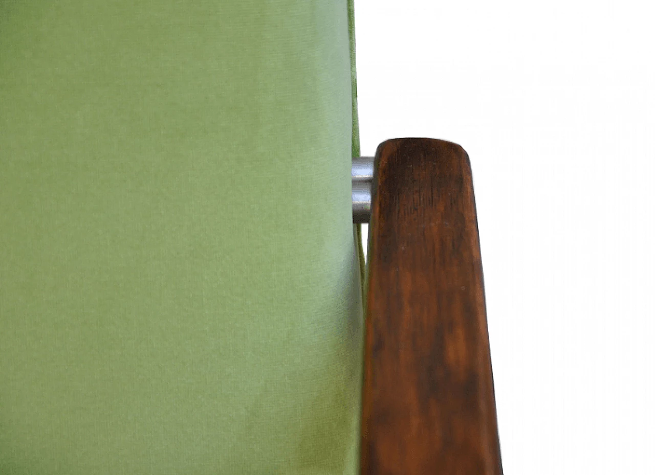 Art Deco armchair in wood and green velvet, 1930s 4