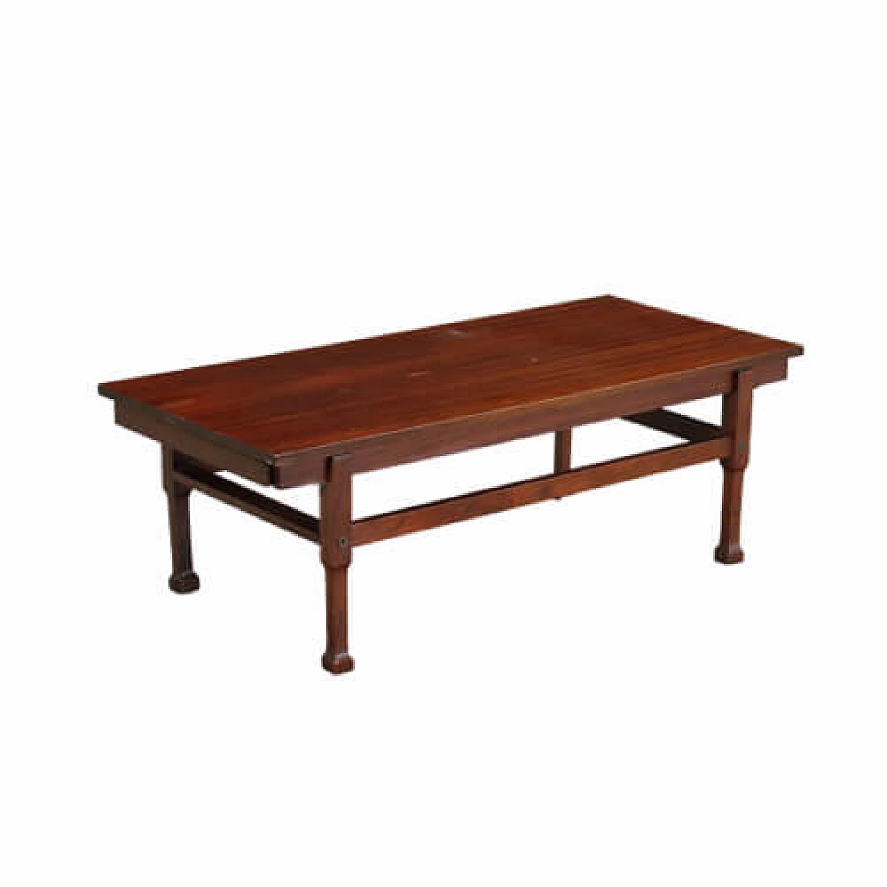 Rosewood and beech coffee table with drawers, 1960s 1