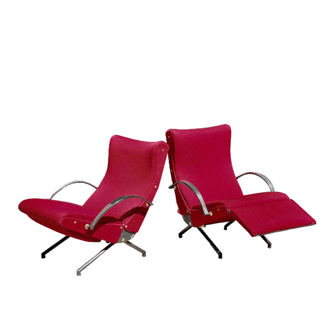 Pair of P40 armchairs by Osvaldo Borsani for Tecno, 1950s 8
