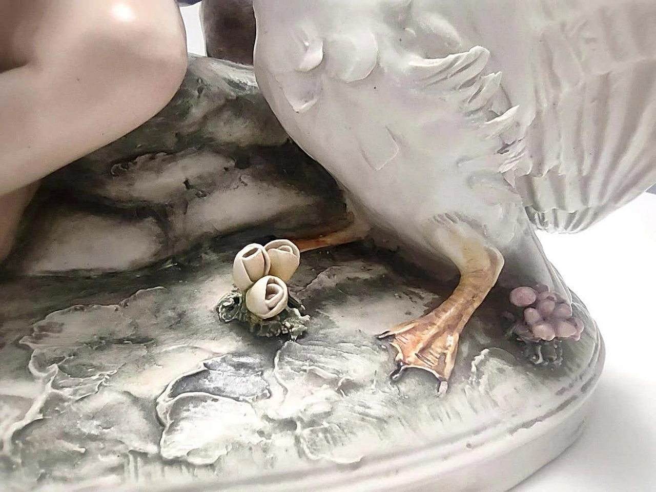 Capodimonte porcelain sculpture with lady and swan by Carlo Mollica, 1960s 4