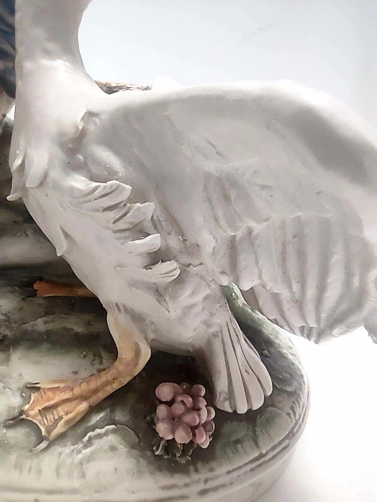 Capodimonte porcelain sculpture with lady and swan by Carlo Mollica, 1960s 5