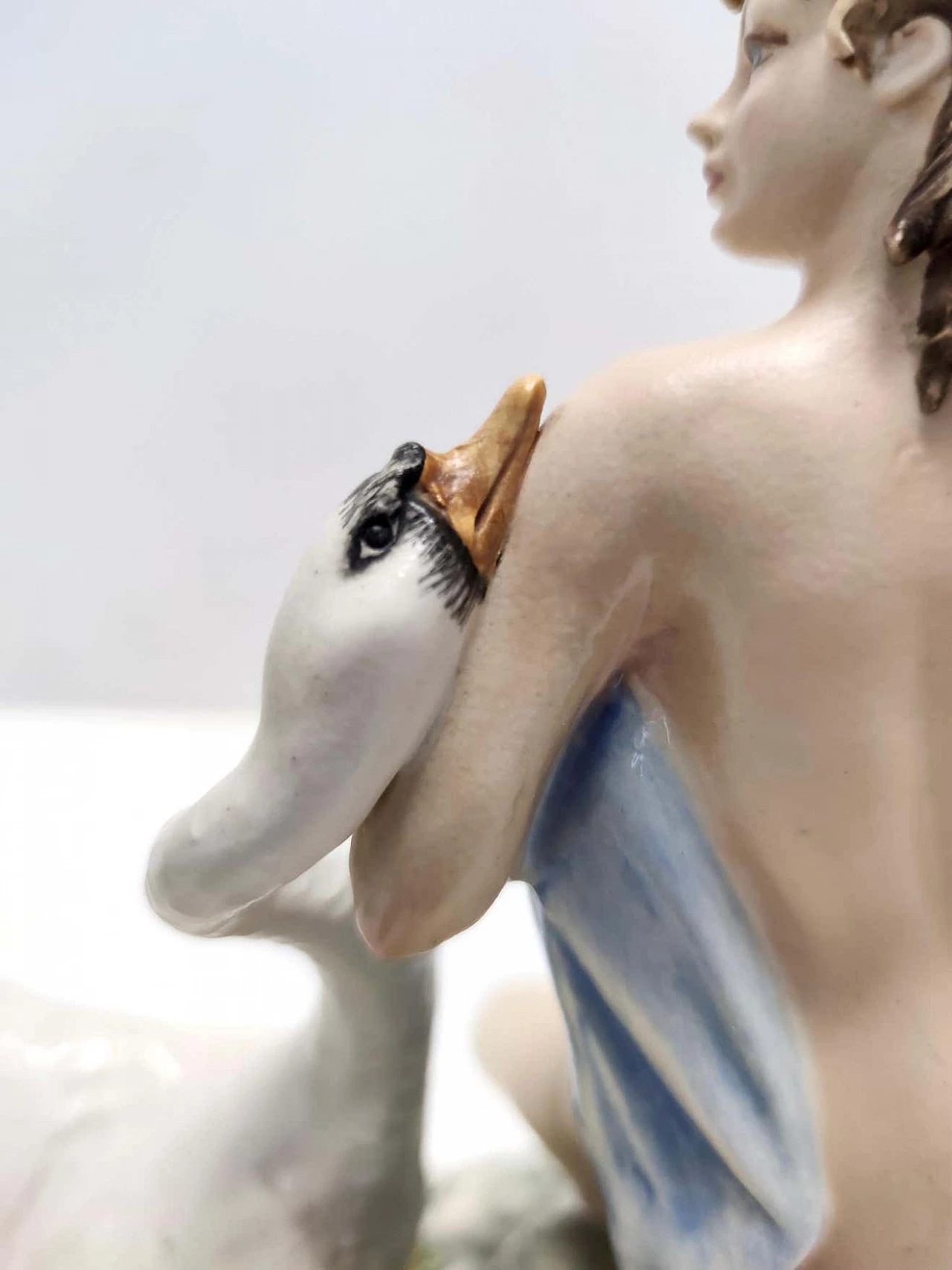 Capodimonte porcelain sculpture with lady and swan by Carlo Mollica, 1960s 8