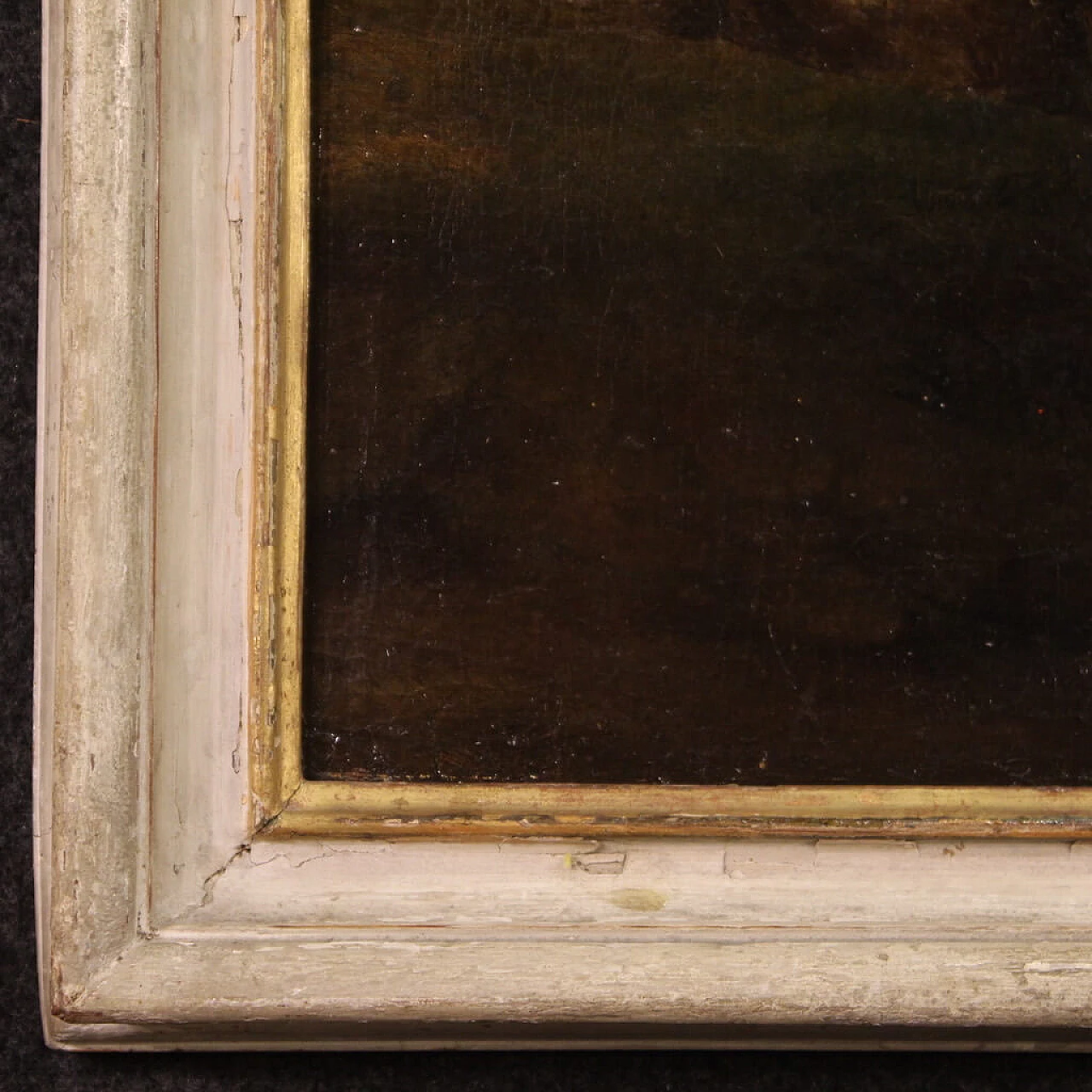 Pastoral scene with cart, oil on canvas, 18th century 3