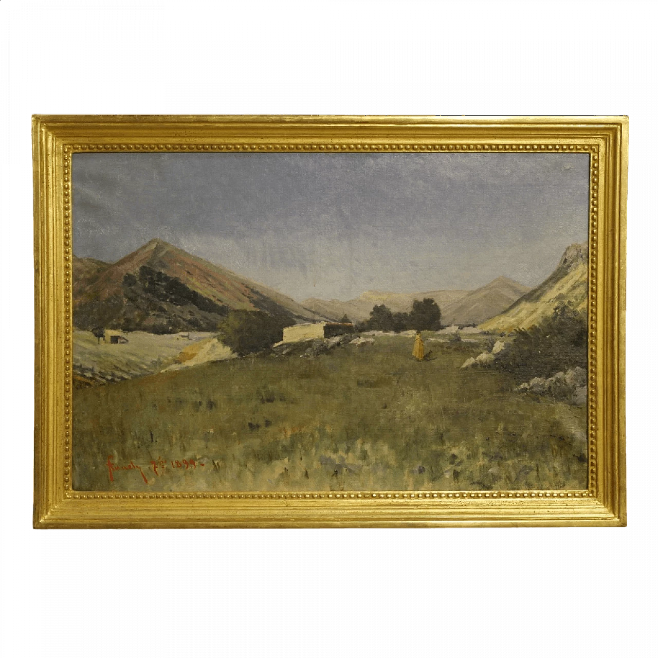 Landscape with hunter and hound, oil painting on canvas, 1899 13