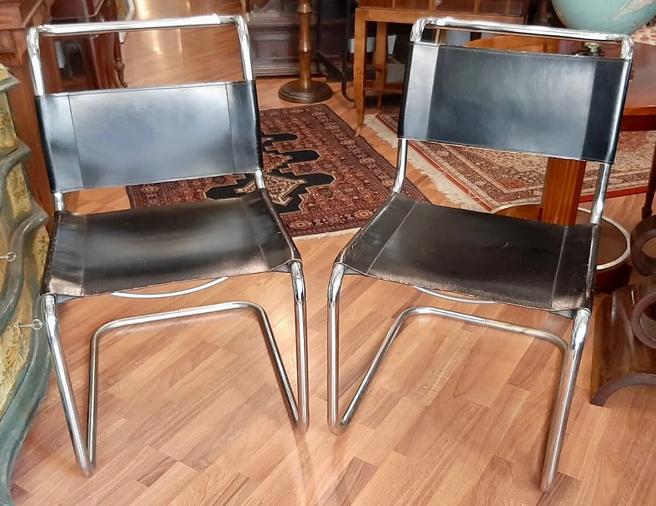 Pair of chairs by Mies Van Der Rohe for Thonet, 1930s 1