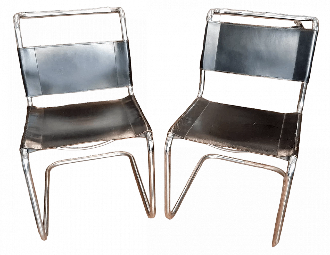 Pair of chairs by Mies Van Der Rohe for Thonet, 1930s 4