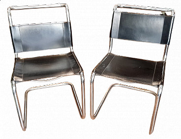 Coppia di sedie di Mies Van Der Rohe per Thonet, anni '70