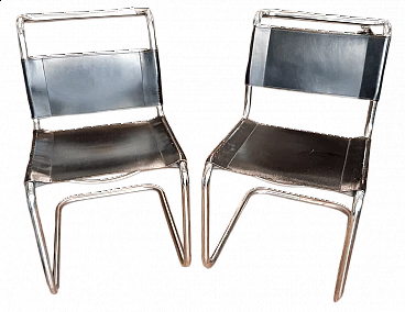 Coppia di sedie di Mies Van Der Rohe per Thonet, anni '70