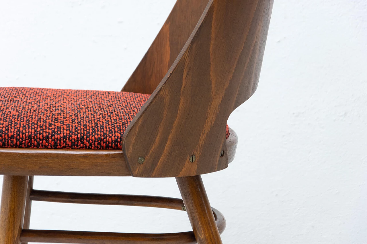4 Wood and fabric chairs by Radomír Hofman for TON, 1960s 18