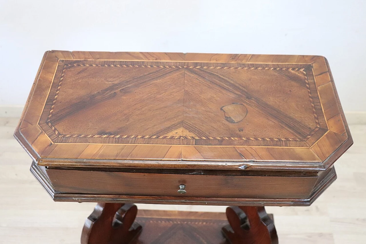 Kneeling-stool in walnut with inlays, late 18th century 2