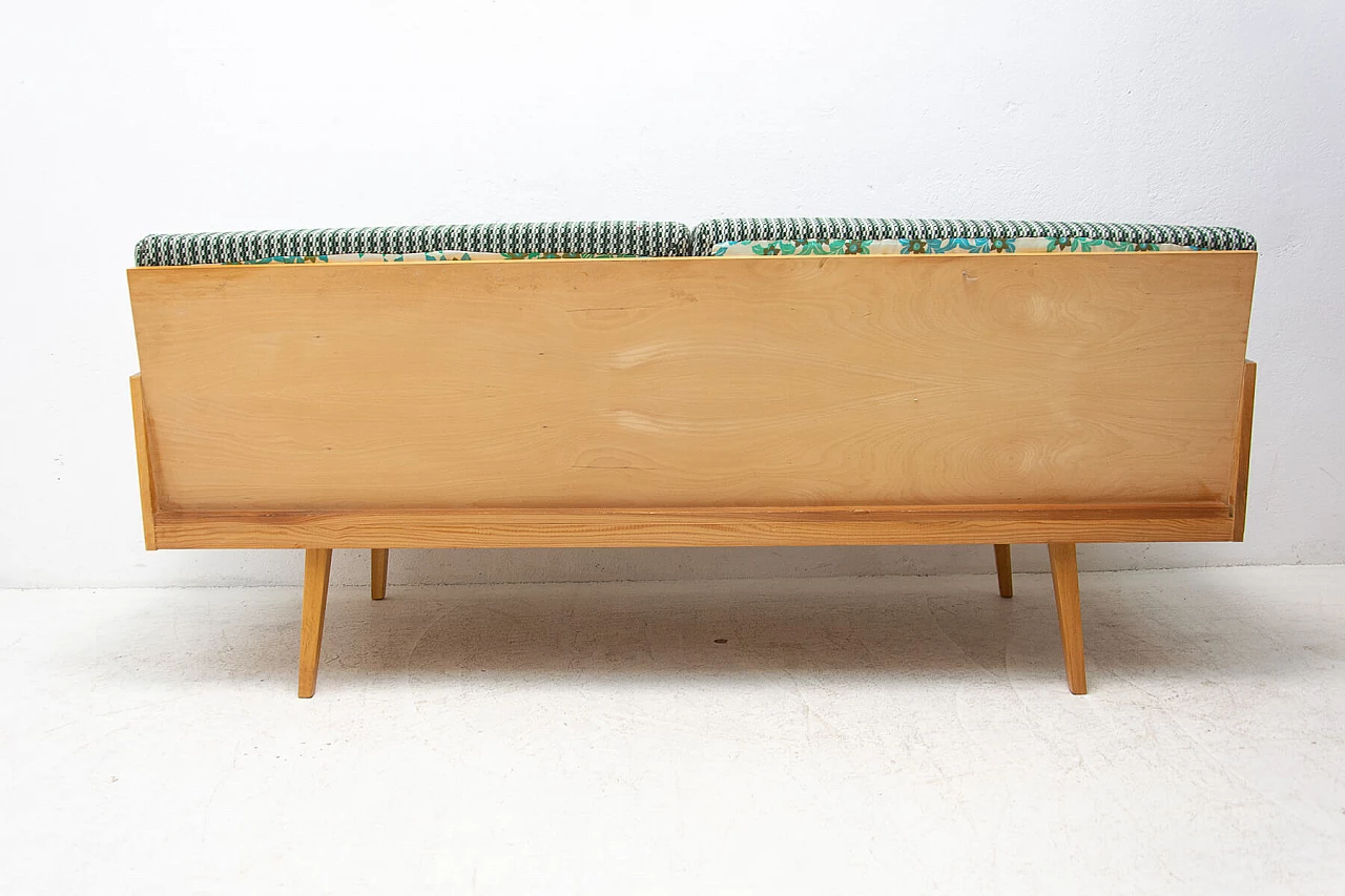 Beech veneered wood sofa bed by Interier Praha, 1960s 19
