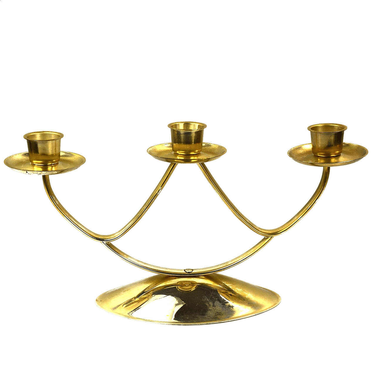 Three-pronged brass candlestick for WMF, 1970s 5