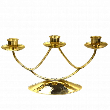 Three-pronged brass candlestick for WMF, 1970s