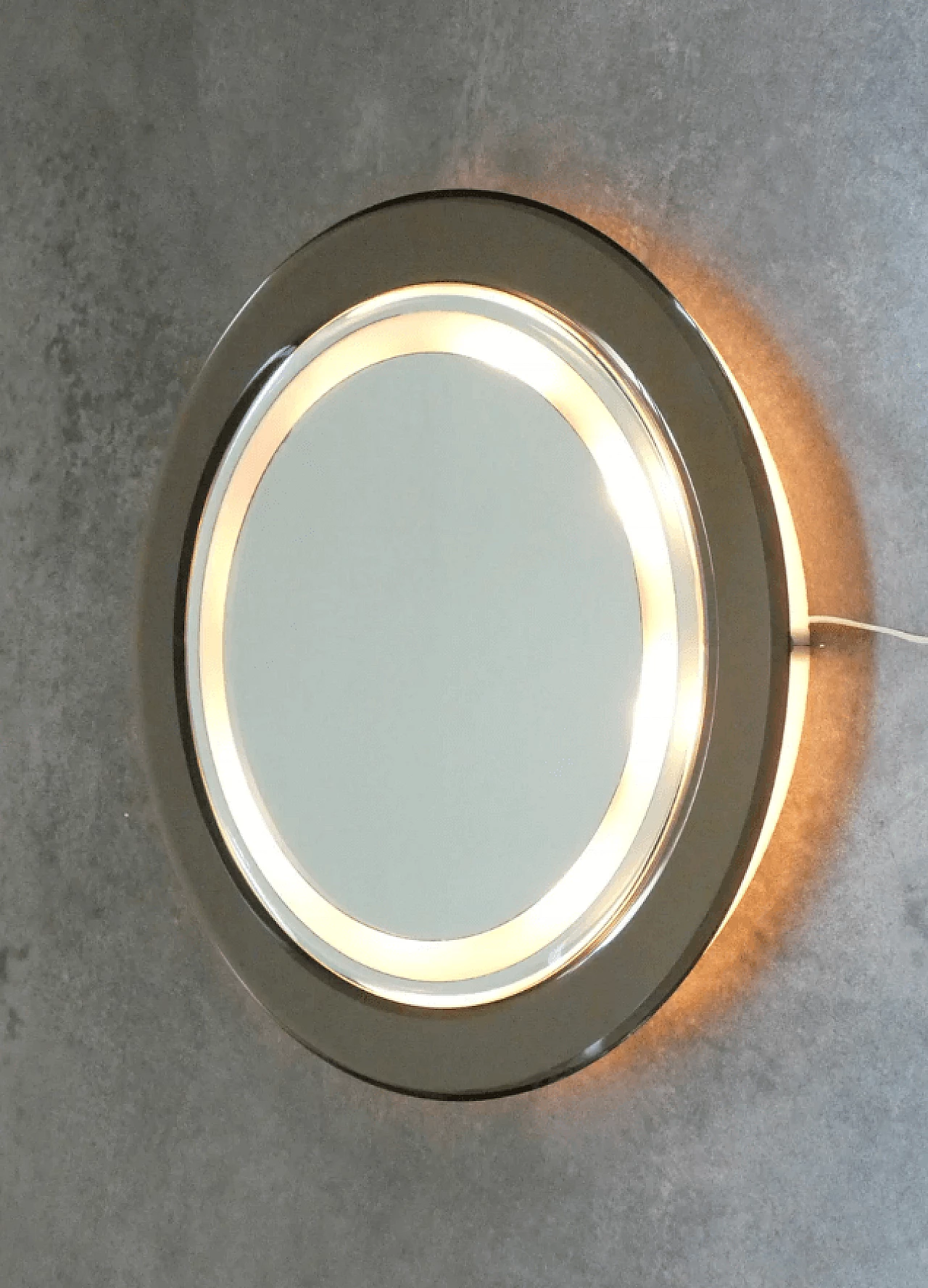 Specchio da parete retroilluminato, anni '70 1