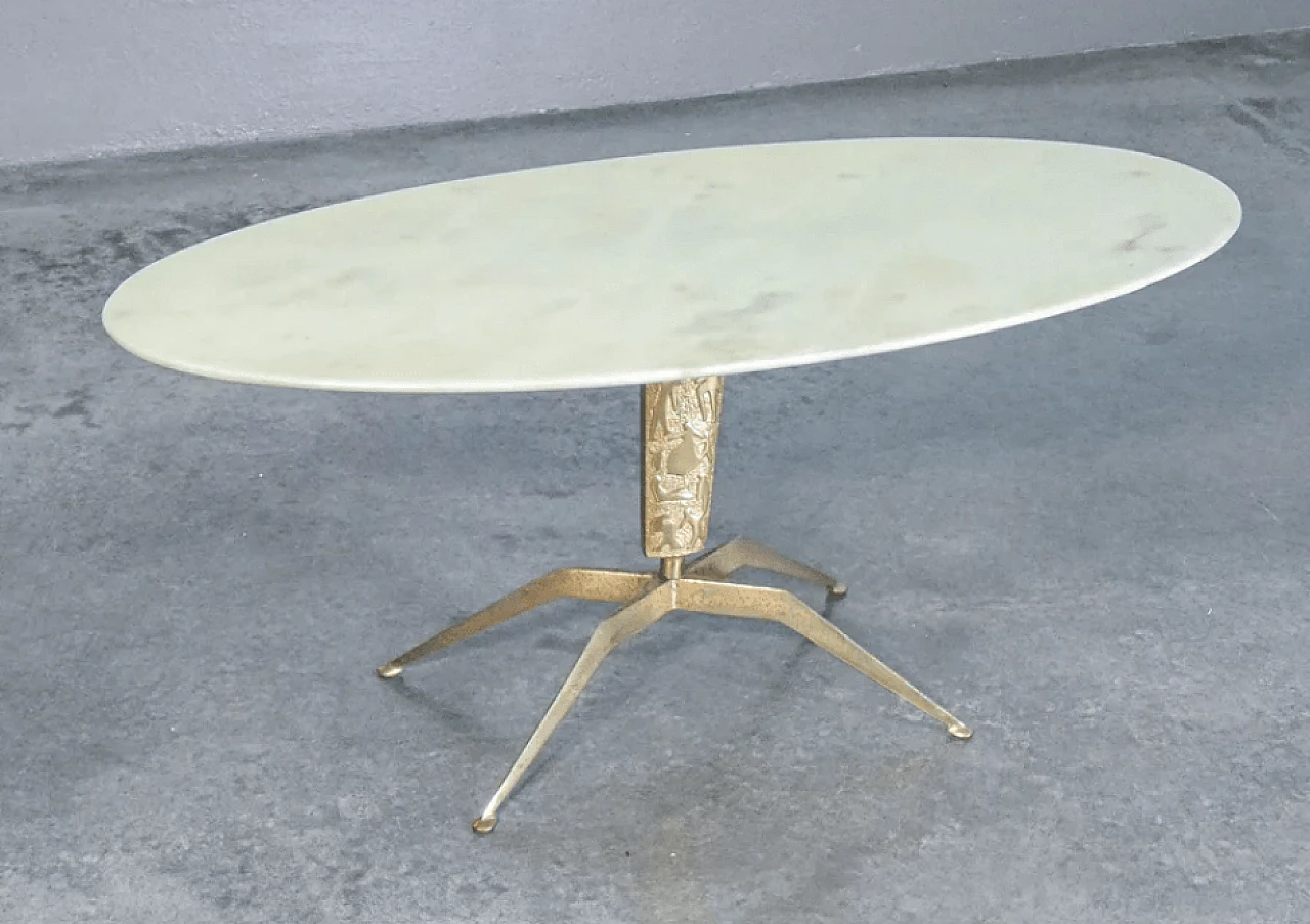 Marble and brass coffee table by Dubè Duilio Barnabè, 1950s 1