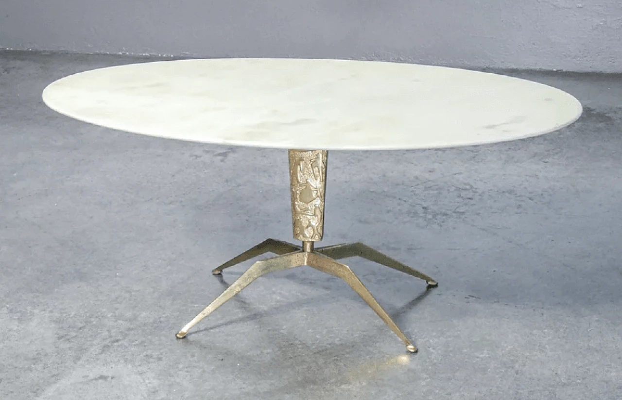 Marble and brass coffee table by Dubè Duilio Barnabè, 1950s 2