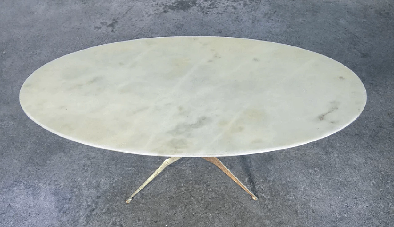 Marble and brass coffee table by Dubè Duilio Barnabè, 1950s 3