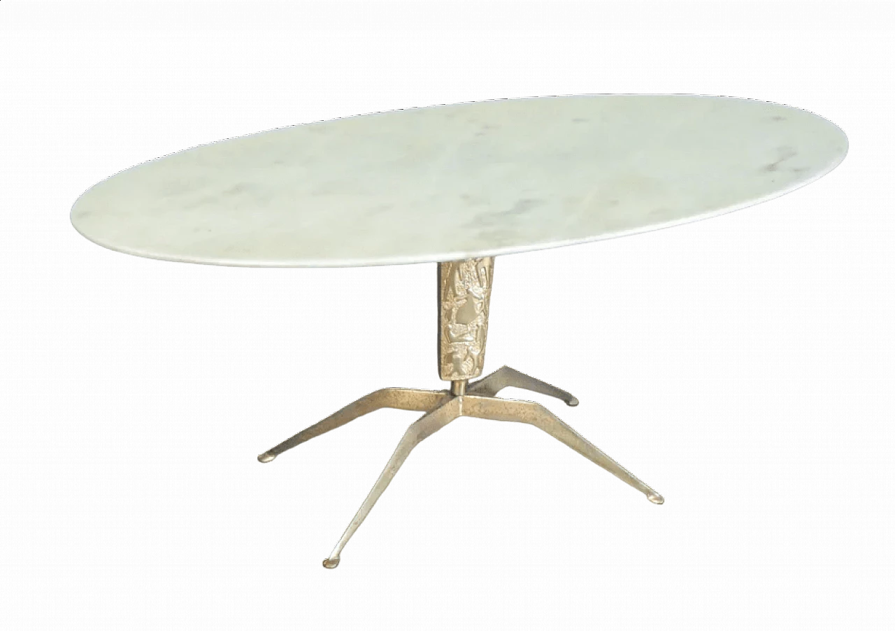 Marble and brass coffee table by Dubè Duilio Barnabè, 1950s 5