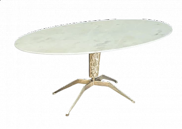 Marble and brass coffee table by Dubè Duilio Barnabè, 1950s