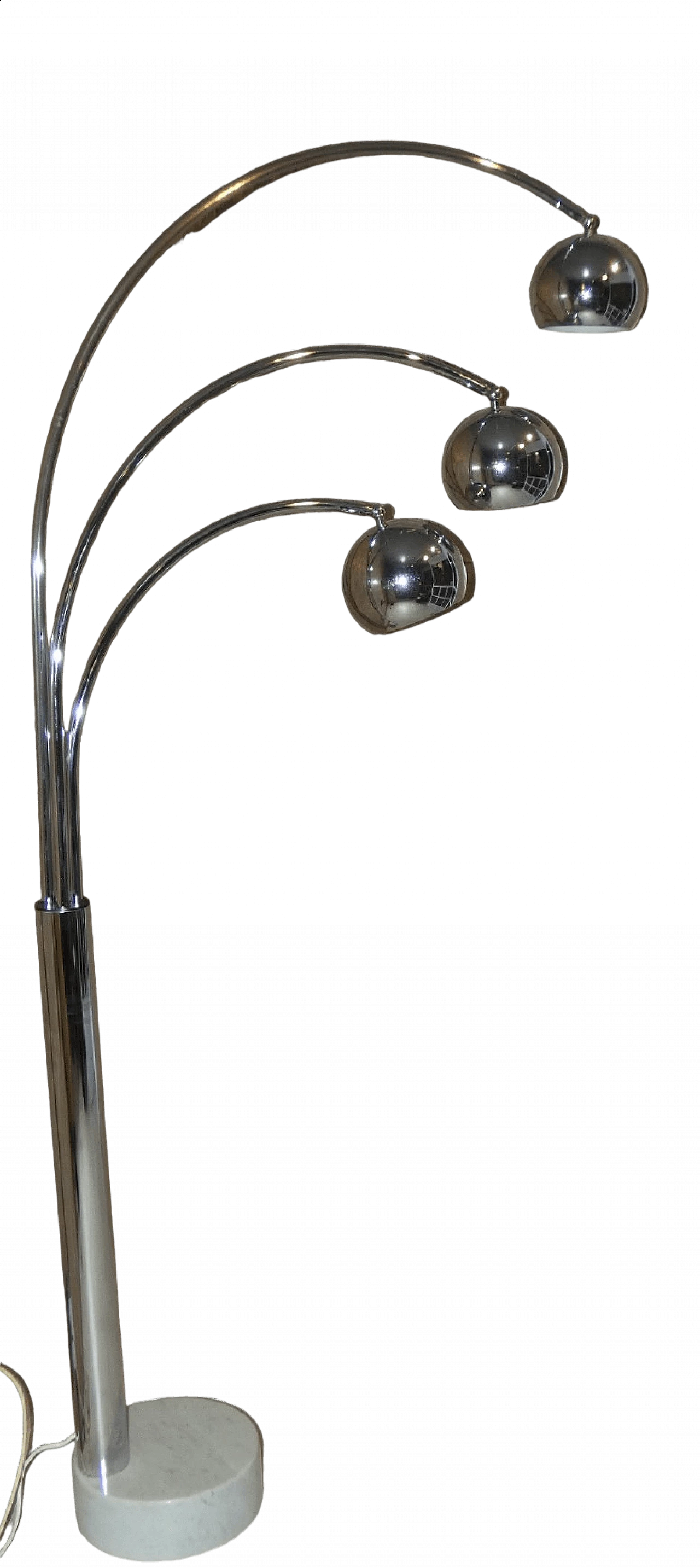 Steel floor lamp with marble base by Goffredo Reggiani, 1960s 22