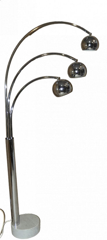 Steel floor lamp with marble base by Goffredo Reggiani, 1960s